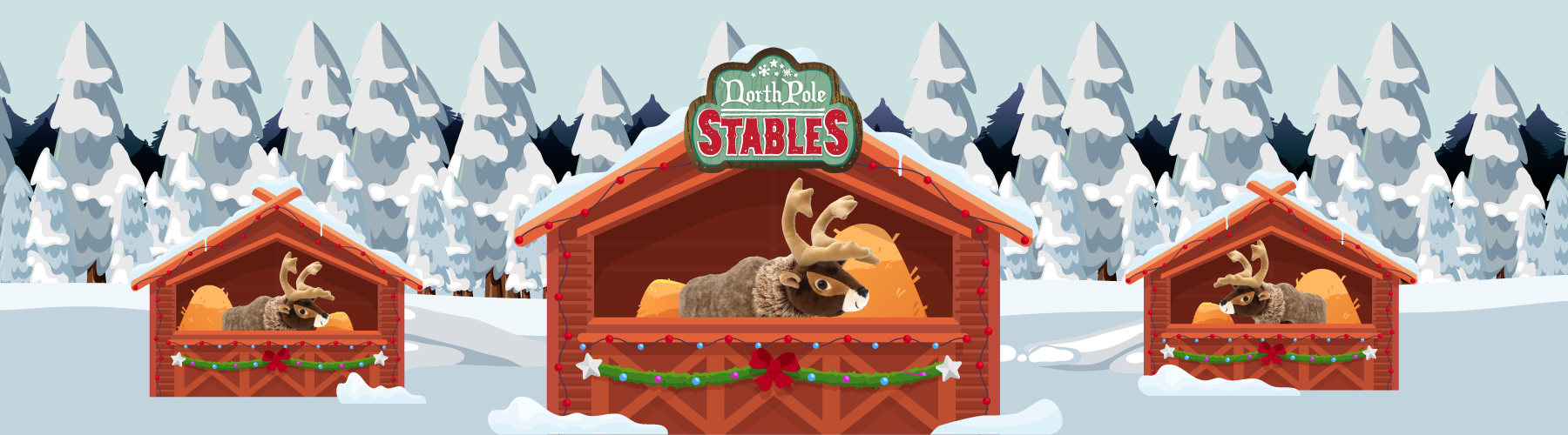 North Pole Stables with Reindeer